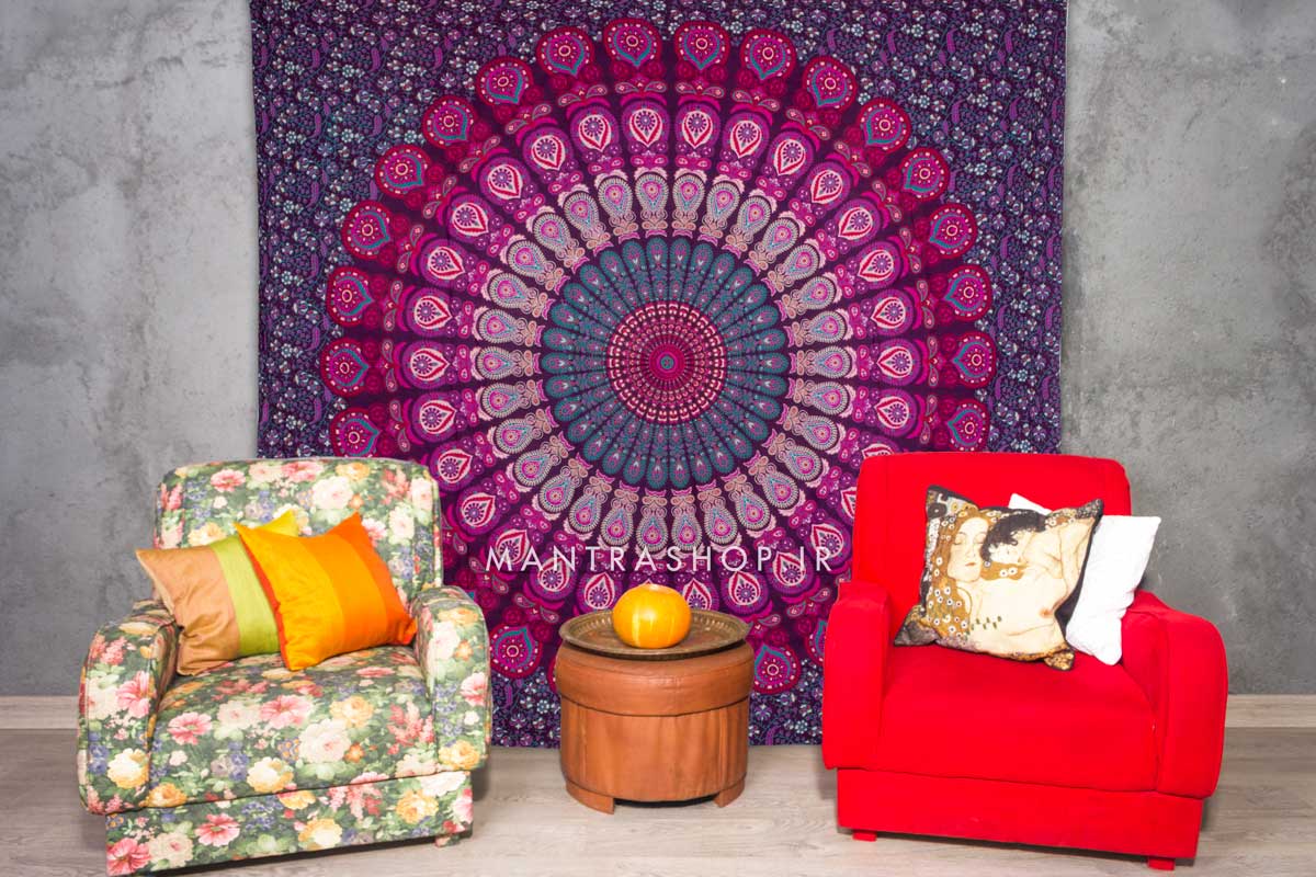 بکدراپ هندی بنفش ماندالا